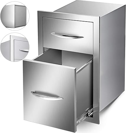 HuSuper 31 x 52 x 53cm Kamintür Doppelschicht Edelstahl BBQ Tür