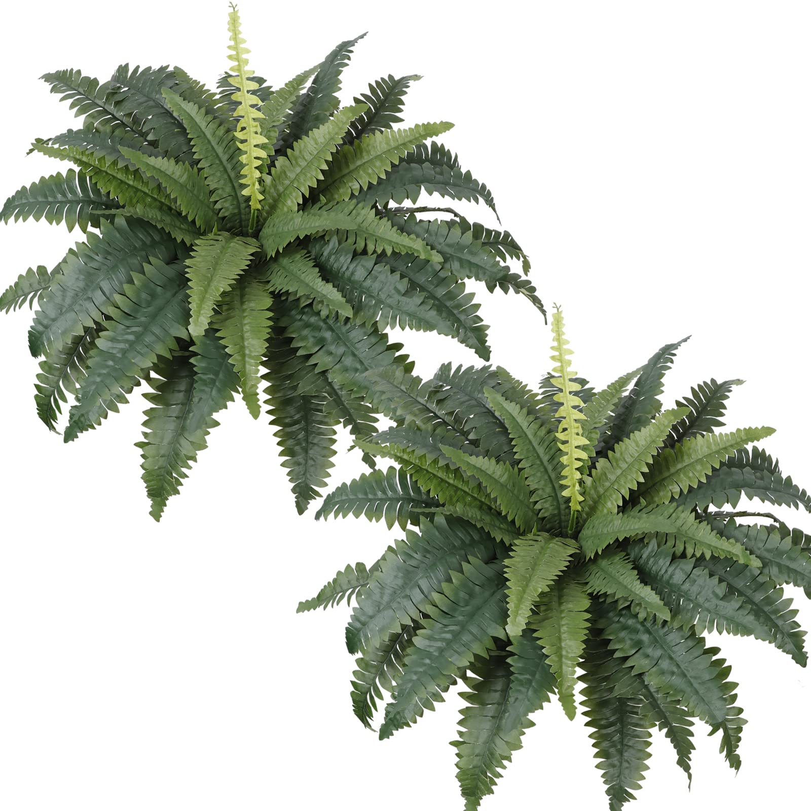 LOMOHOO 30in Artificial Ferns for Outdoors, 2 Large Boston Fern Plant Indoor Faux Bush Plant for Indoors Home Garden Windowsill Farmhouse Garden Decor