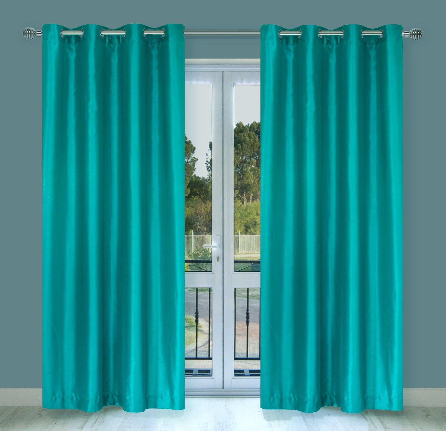 Amazon Com Lj Home Fashions 275 Silkana Faux Silk Grommet Curtain