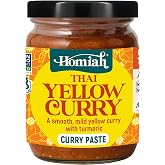 Homiah Yellow Curry Paste, 4 Oz &ndash; Vegan, Gluten-Free, Non-GMO Thai Paste with Turmeric, Thai Essentials for Kitchen &ndash; Premium Mild Yellow Paste for Authentic Asian Dishes (1 Jar)