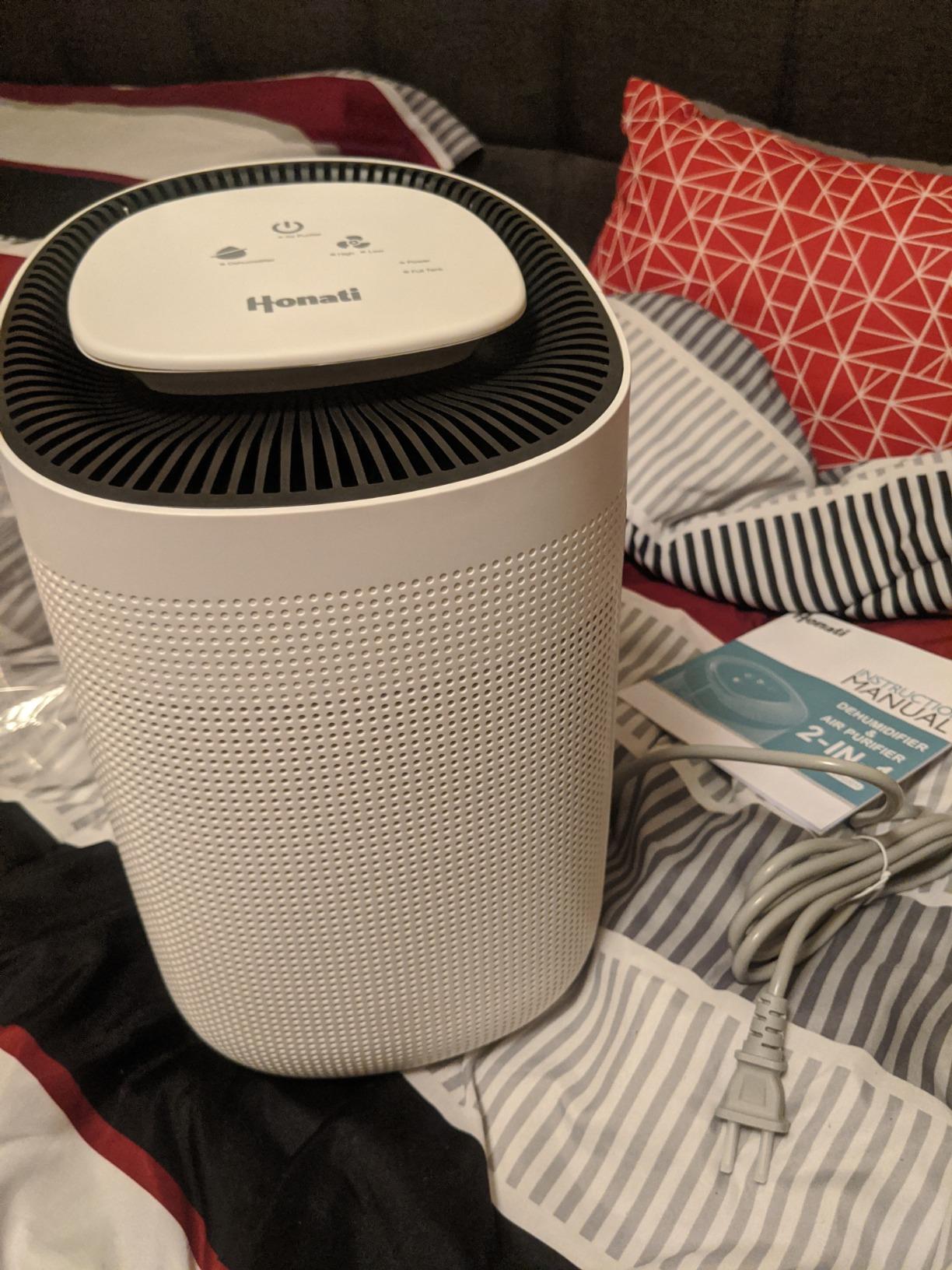 Honati Small Dehumidifier with Air Purifier,Ultraquiet Mini Portable