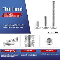 M8 x 30mm 10Pcs Flat Head Hex Socket Cap Screws