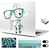 MEEgoodo for M4/M3/M2 MacBook Air 15.3 inch Case 2025 2024 2023, Case Fit Model (A3241/A3114/A2941) for MacBook Air 15 inch, Laptop Hard Shell with Keyboard Cover, Funny Giraffe