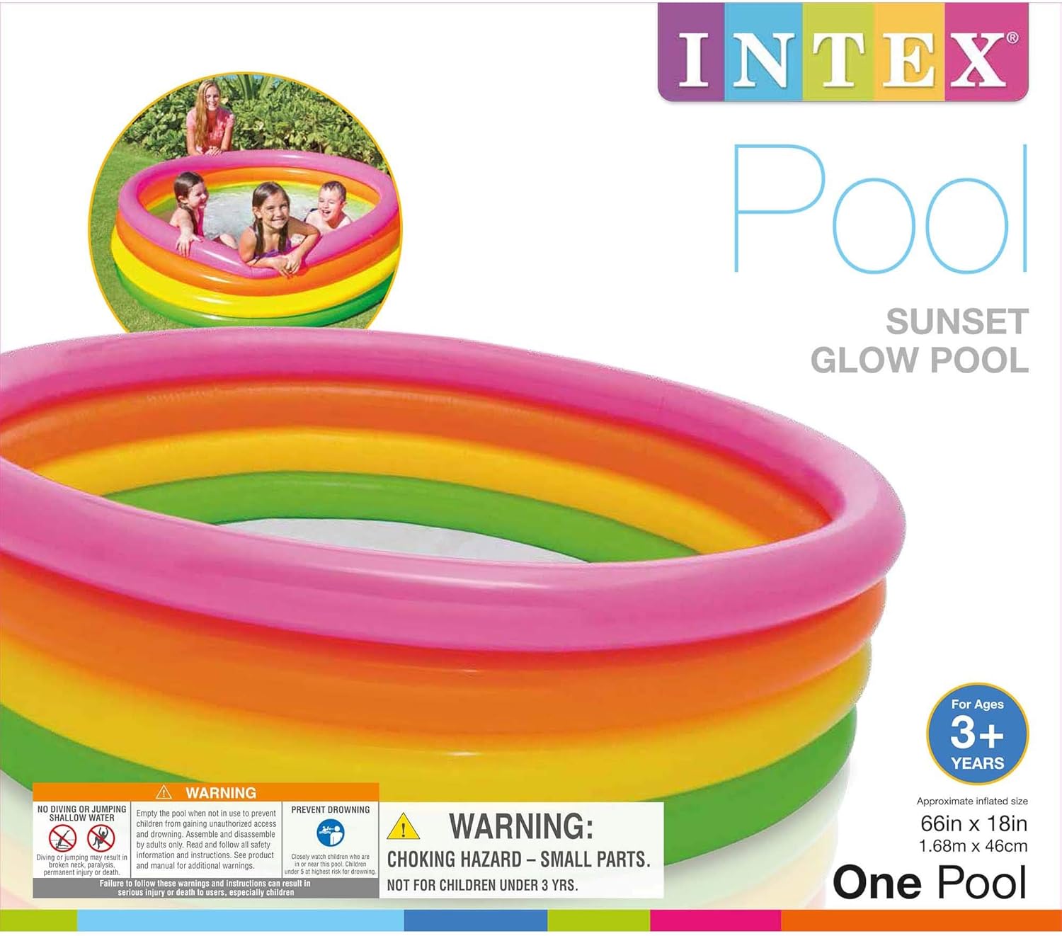intex sunset glow inflatable pool