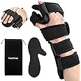 HOOMTREE Stroke Resting Hand Splint Right&Left Resting Hand Splint with Finger Separator Functional Night Immobilizer Wrist Finger Brace for Carpel Tunnel Pain,Sprain Fracture,Tendonitis (Right,Black)