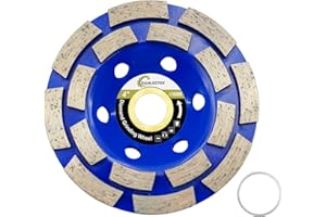 Diamond Concrete Grinding Wheel 4"(100mm) - Double Row Cup Grinding Wheel for Polishing and Cleaning Granite Marble Concrete Masonry Artificial Stone for Angle Grinder SANLEETEK