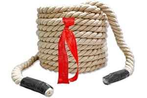 NIANTIME Tug of War Rope for Kids and Adults, 20 FT Natural Twisted Cotton Rope, Outdoor Yard Lawn Games Perfect for Carnival Team Building Activities, Field Day Family Reunion Birthday Party Game,