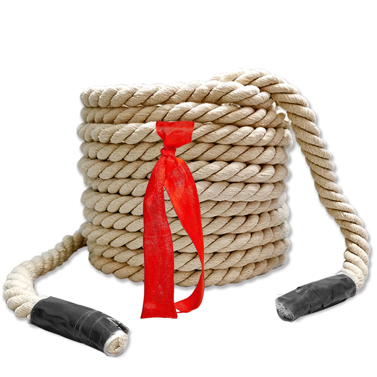 Photo 1 of Tug of War Rope for Kids and Adults, 20 FT Natural Twisted Cotton Rope, Outdoor Yard Lawn Games Perfect for Carnival Team Building Activities, Field Day Family Reunion Birthday Party Game,