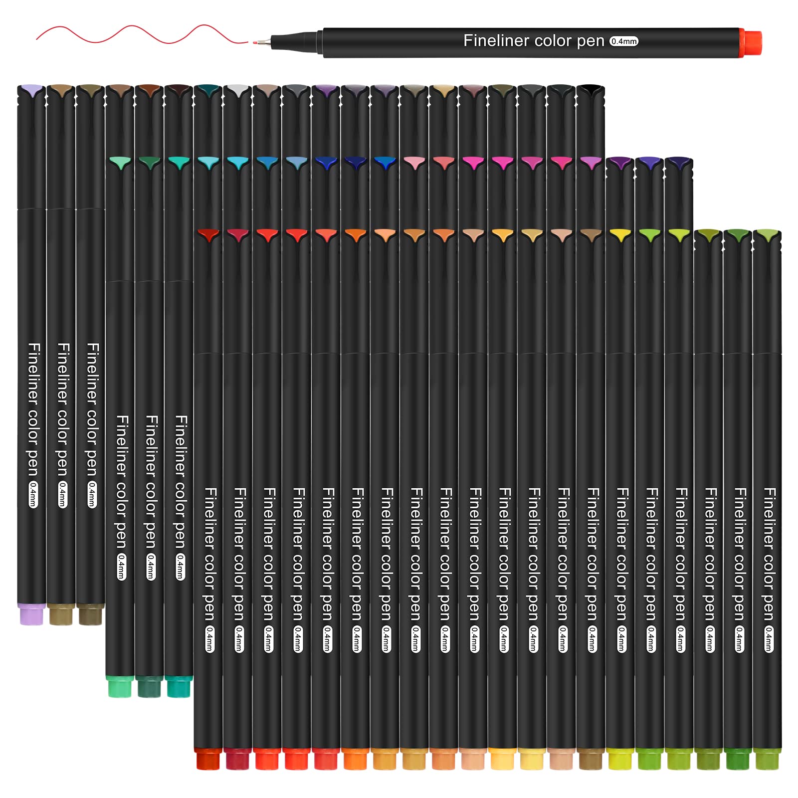 Gelanty Fineliner Pens, 60-Colors Fine Point Color Pens Set 0.4mm Fine Tip Colored Pens Drawing Pen for Journaling, Writing Note, Comics, Coloring Books