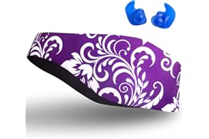 Qshare Swimming Headband & Silicone Earplugs – Best Design Ear Band to Protect Swimmer's Ears, Doctor Recommended to Keep Water Out and Earplugs in, 2 Sizes for Toddlers & Adults…