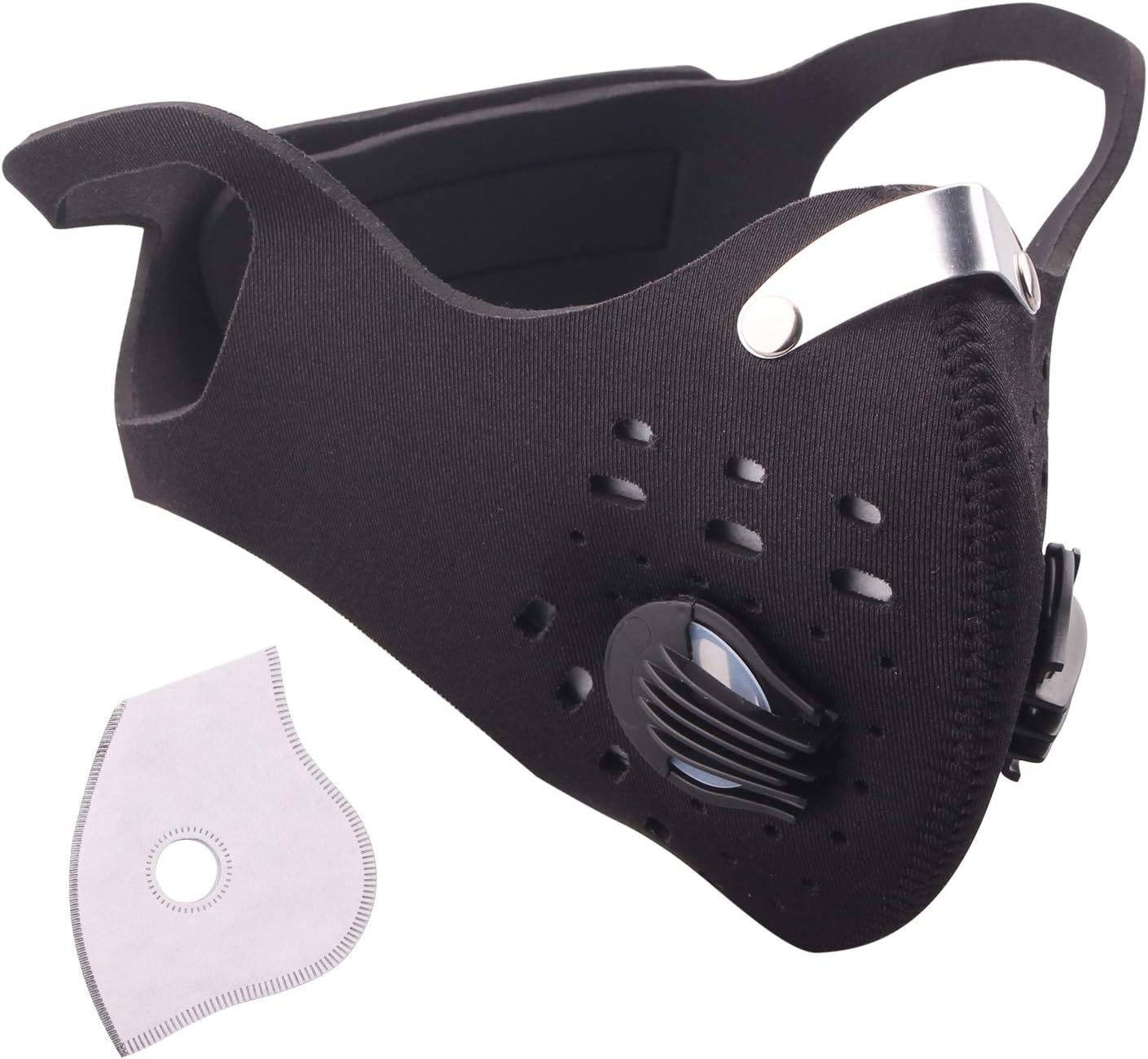 Reusable Dust Pollution Mask - PM2.5 Anti Pollution Breathing Mask Activated Carbon Filter, for Pollen Allergy Woodworking Mowing Running Outdoor Activities - Black