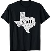 Texas T Shirt Women Men Yall Texas State Map Vintage Y'all T-Shirt