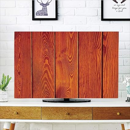 Amazon Com Pengtu Lcd Tv Dust Cover Burnt Orange Wood