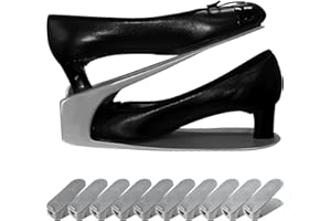 I M HOME LIVING - Value Pack Shoe Slot Organizer 10-Piece Space-Saving Shoe Holders for Maximum Storage (10, Gray)