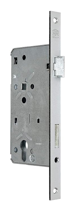 BKS Haustürschloss/Türschloss für Profilzylinder, Dornmaß 65mm, Entfernung: 92mm, Stulp: 22x280mm eckig, DIN Rechts incl. SN-