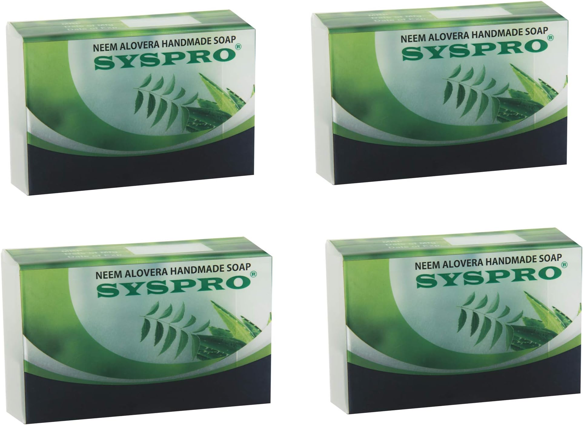 SYSPRONeem Aloe Vera Soap For Acne, Pimples, Glowing Skin Handmade & Natural Anti Bacterial Bath And Shower Soap (75 G Each) -Combo Of 4 "