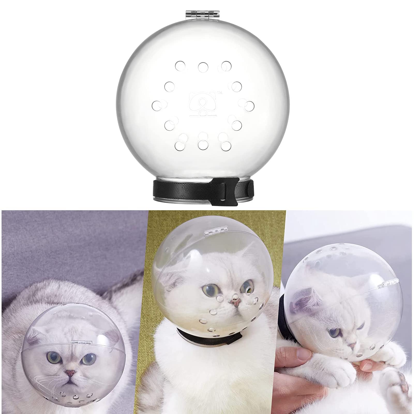 zalati Pet Muzzles Adjustable Sizes Transparent Breathable Hood Protection Mask for Kitten and Dog