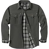 Flannel Shirt Jacket for Men - Long Sleeve Plaid Lined Flannel with Pockets Western Cowboy Shirt Jacket