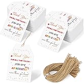 SallyFashion Thank You Gift Tags with String, Paper Gift Tags 120 Pack 2 x 3 Inches Colorful Hanging Label for DIY, Wedding, Birthday, Teacher Appreciation