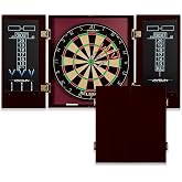 EastPoint Belmont Dart Board Cabinet, 6 Steel Tip Darts, Game Room Decor | Official Size, Self-Healing Sisal, Staple-Free Bullseye, Built-In Scoring &amp; Storage, Man Cave Decor, For Family Game Nights