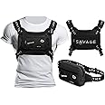 Convertible Chest Rig Fanny Pack, and Waist Bag for Running - Tactical Chest Bag For Men - Utility Crossbody Chest Pack - Waterproof Chest Bag Comes With An Fanipack Belt (Black)