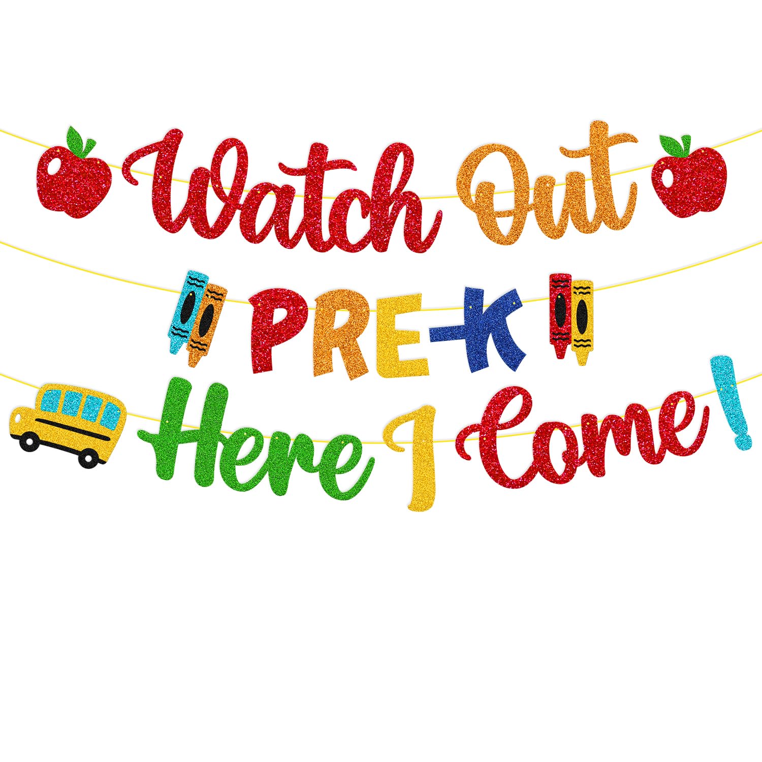 Photo 1 of Welcome to School Decoration Watch Out Pre-K Here I Come Banner Welcome to Preschool Decor the First Day of School Bulletin Board Backdrop for Students Teachers
