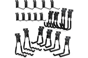 3-H Slatwall Accessories 20 Pack,Single and Double Slatwall Hooks & Hangers,Slat Wall Hanging Hooks Heavy Duty,Used as Proslat Accessories for Shop Retail Display with Garage Storage Wall Panel