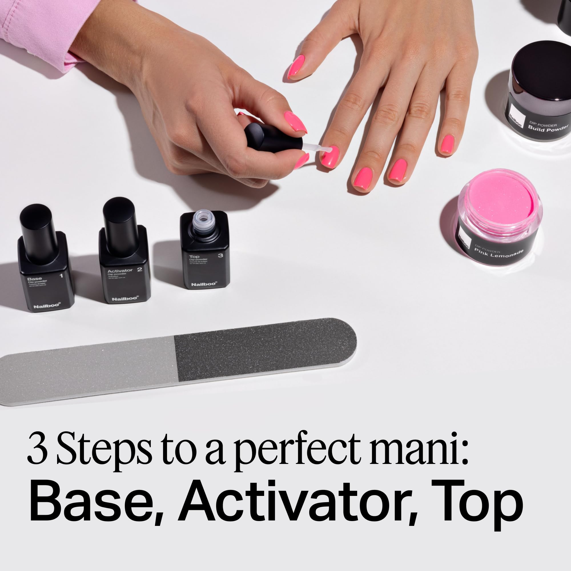 Nailboo Dip Powder Liquid Set & Brush Saver Bundle, Dip