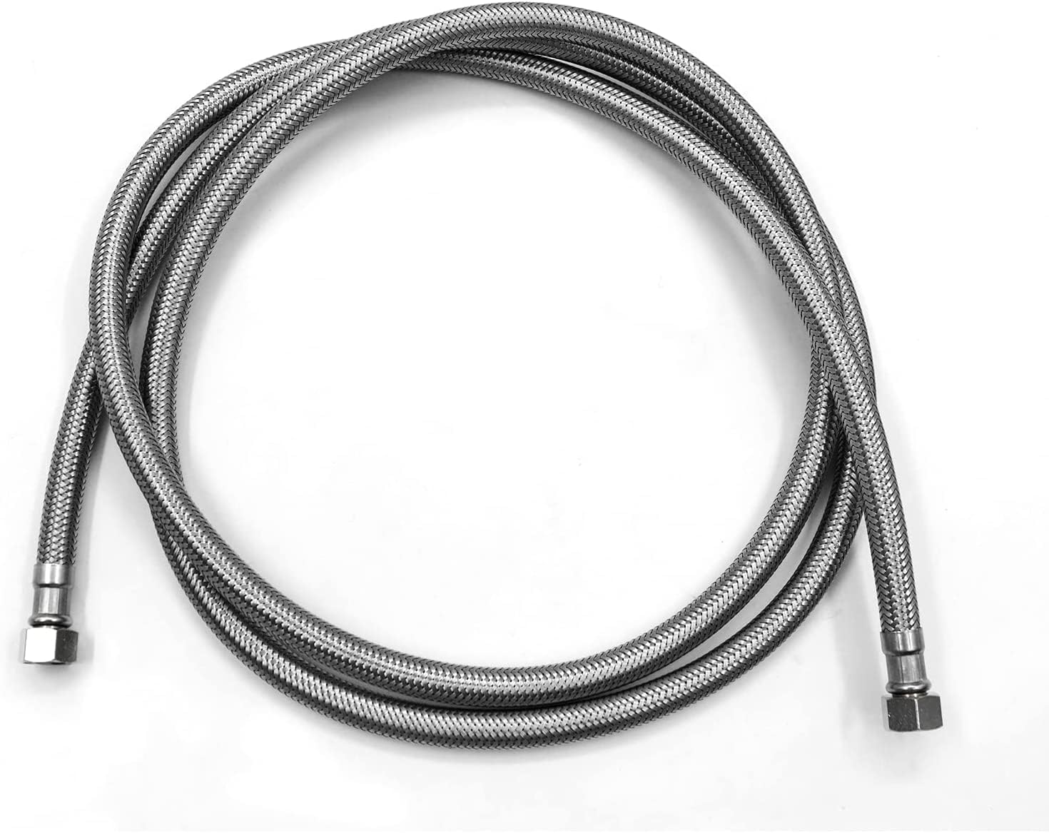 PENDEJATO Stainless Steel Hose 2m Length-9/16 inch Female × 9/16 inch Female, Specially for “Bidet - Eb009dc - White（Chrome）”
