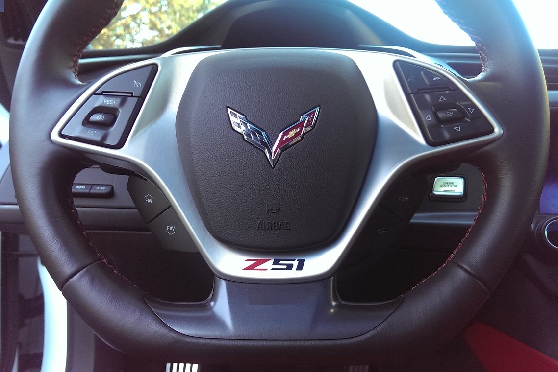 Corvette C7 Z51 Vinyl Decal for Steering Wheel - Red and Black- Buy