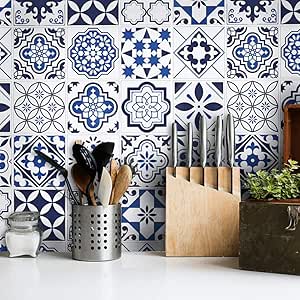 Blue Contact Paper 17.7”X118” Glossy Surface Waterproof Self Adhesive