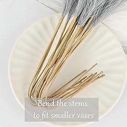 U-LIAN 36PCS Grey Faux Pampas Grass 21.7
