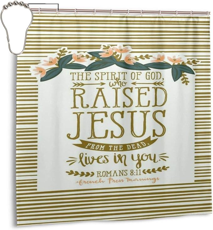 COCB14 WaterRepellent Shower Curtain, 72" X 72" Christian