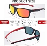 Jim Halo Polarised Sports Sunglasses Black Mirror Orange 61mm Lens 146mm Frame view 4