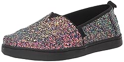 TOMS Girls Alpargata Loafer Flat, Black Chunky