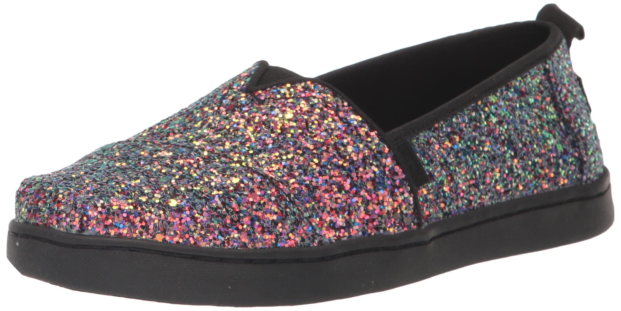 TOMS Girls Alpargata Loafer Flat, Black Chunky