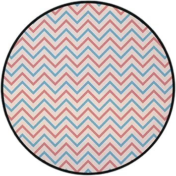 Alfombra redonda de impresión geométrica con forma de disco circular