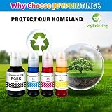 JoyPrinting GI-51 Ink Bottle 4 Pack Black Cyan Magenta Yellow for Canon Pixma view 9