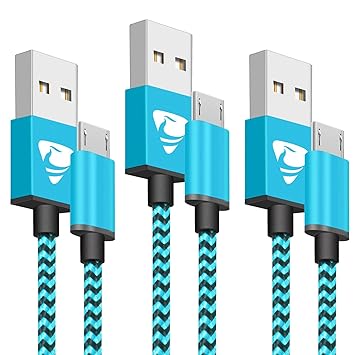 Micro USB Ladekabel Aione USB Ladekabel [ 2m-3 pack] Hochgeschwindigkeit Sync und Ladekabel Kompatibel mit Android Smartphone