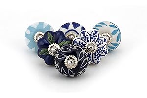 Craft Trade Knobs for Cabinets and Drawers Assorted Door Knobs Vintage Blue Ceramic Knobs Colorful Kitchen Furniture Pull Han