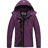 Women's Waterproof Lightweight Rain Jacket Windproof Breathable Trench Coat Detachable Hood Raincoats Outdoor Hiking Jacket