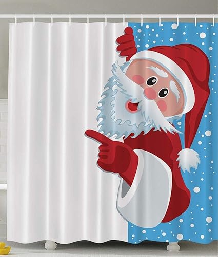 wencaimd cortina de bano navidad papa