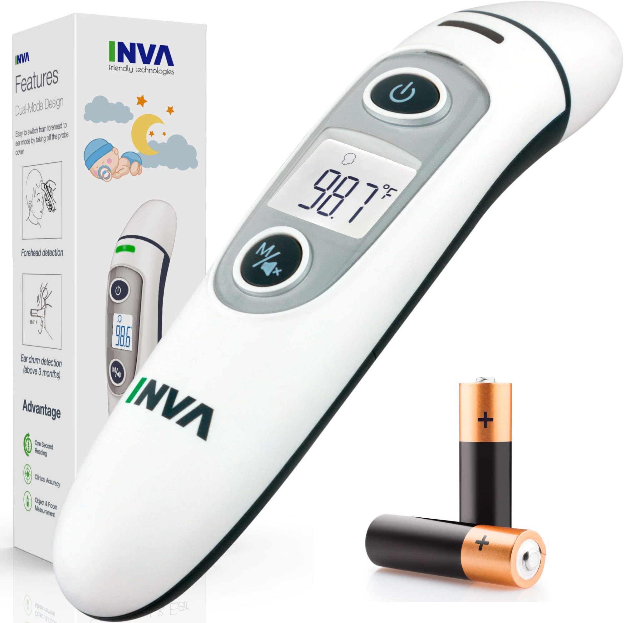 Sale 10.65 USD. INVA Best Medical Infrared Ear and Forehead Thermometer for Kids and Adult - Instant Read Fever Thermometer (termometro) for Baby, Child and Infant - Accurate and Fast