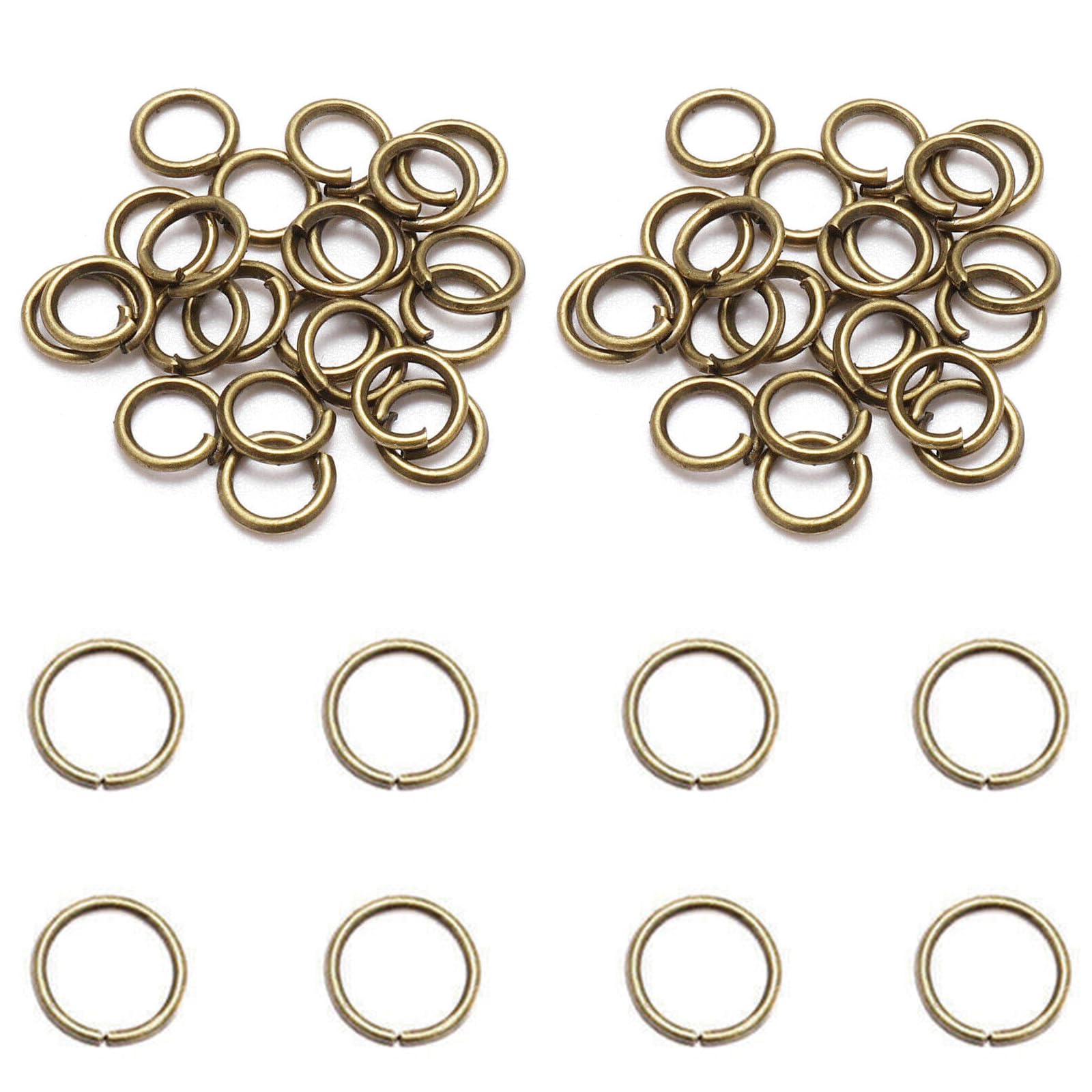 Open Jump Rings, 6 mm Small Metal Split Rings for Necklace Bracelet Jewellery Making DIY, Bronze