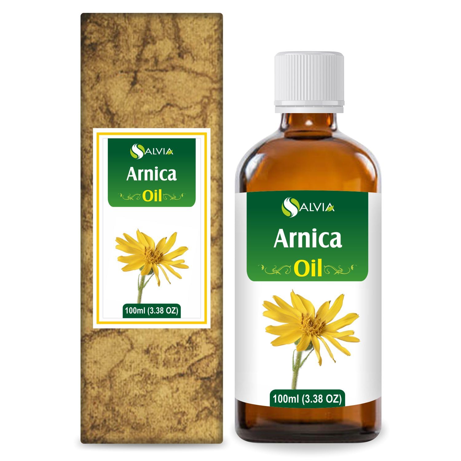 Salvia Arnica Oil | Cold-Pressed Herbal Oil for DIY Skincare, Hair Care, Massage | 100ml (3.38 fl oz)