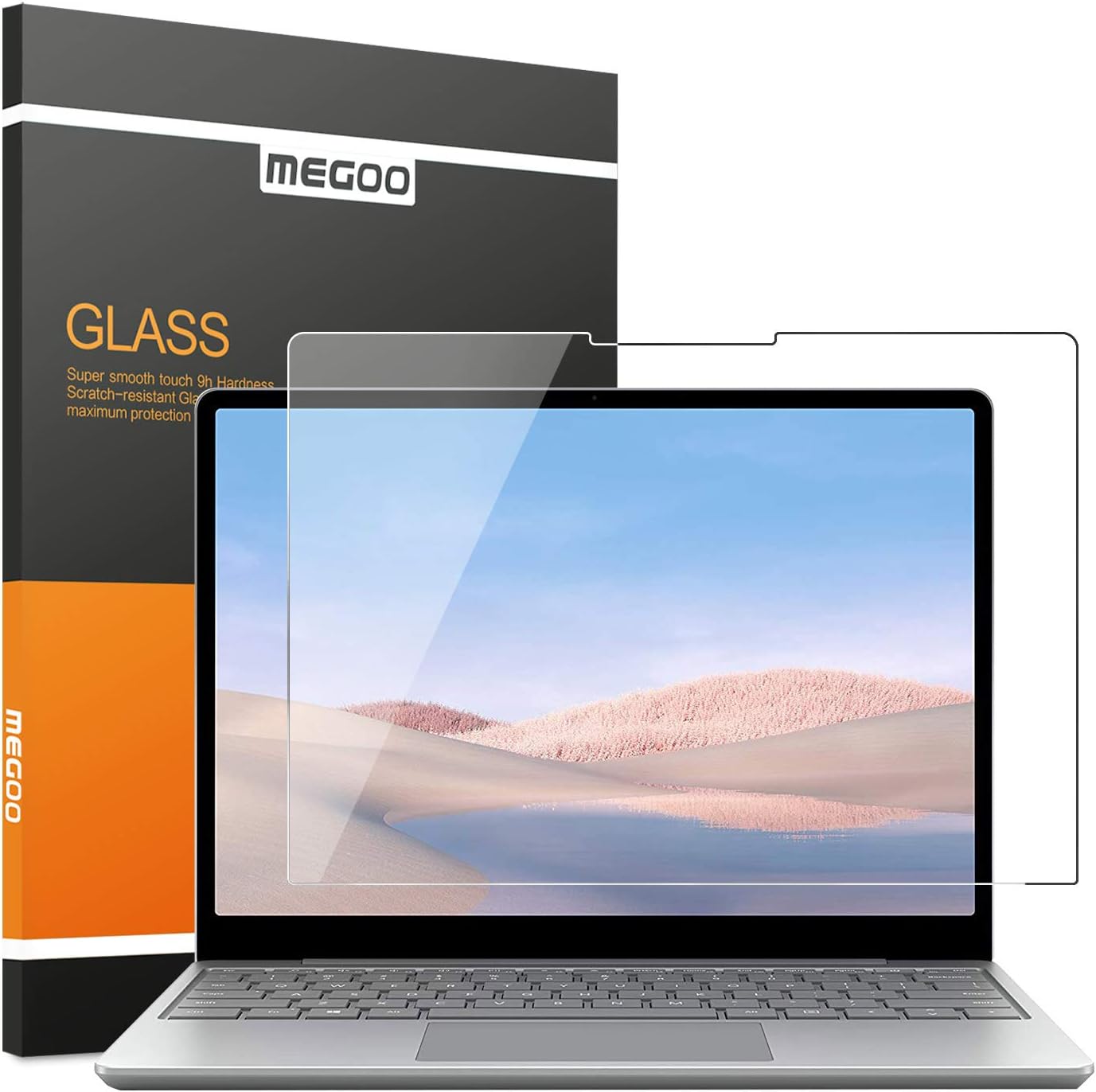 MEGOO Surface Laptop Go 3 12.4" 2023 released Glass Screen Protector,Scratch Resistant/9H Hardness/Ultra Clear Tempered Glass Compatible for Microsoft Surface Laptop Go 2/1