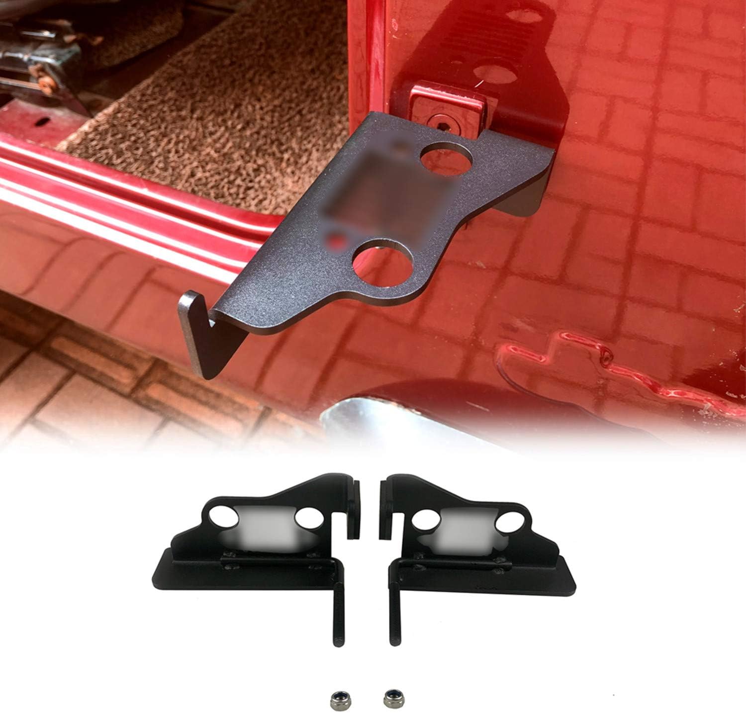 cartaoo Foot Pegs Solid Steel Exterior Door Hinge Foot Rest Kick Panel for 1996-2006 Jeep Wrangler TJ Accessories 1 Pair (Grill Style)