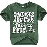GLIGLITTR Toddler Football Shirt Boy Girl Sundays are for The Birds Football Fans T-Shirt Kids Sports Lover Short Sleeve Tops