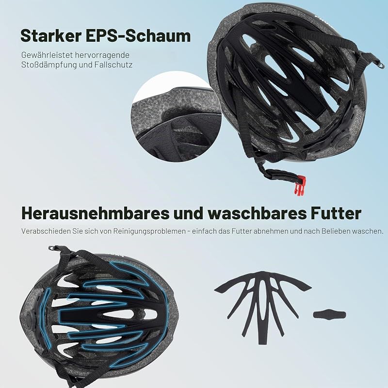Fahrradhelm für Erwachsene, Leicht Atmungsaktiv Für Herren, Carbon M