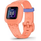 Garmin v&iacute;vofit&reg; jr. 3, Kids Fitness Tracker, Peach Leopard | Swim-Friendly, Includes Interactive App Experience, Up to 1-year Battery life, Adjustable Watch Band